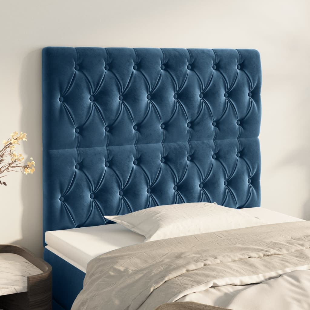 Hoofdbord donkerblauw 100x7x118/128 cm fluweel is nu te koop bij PeponiXL, paradijselijk wonen!