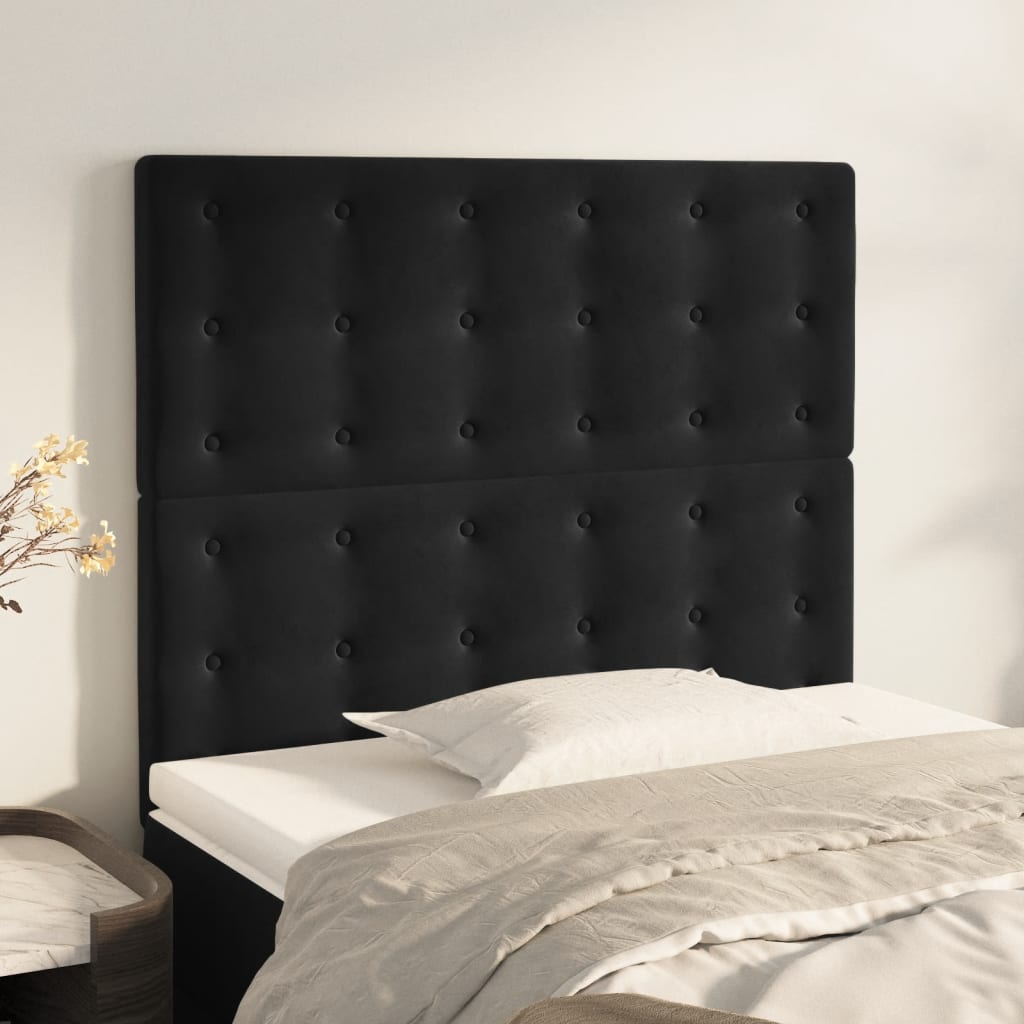 Hoofdbord zwart 100x5x118/128 cm fluweel is nu te koop bij PeponiXL, paradijselijk wonen!
