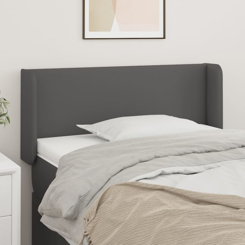 Hoofdbord met randen 83x16x78/88 cm kunstleer grijs is nu te koop bij PeponiXL, paradijselijk wonen!