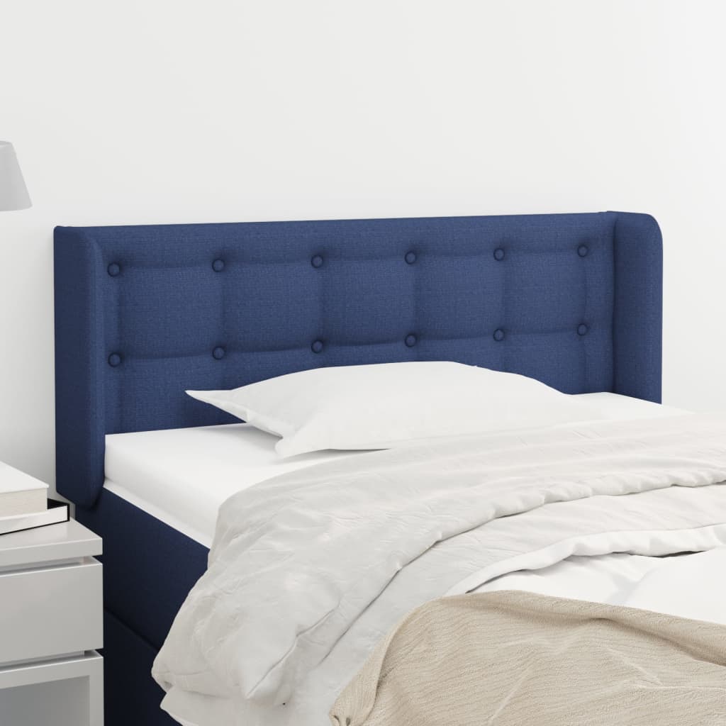 Hoofdbord met randen 103x16x78/88 cm stof blauw is nu te koop bij PeponiXL, paradijselijk wonen!