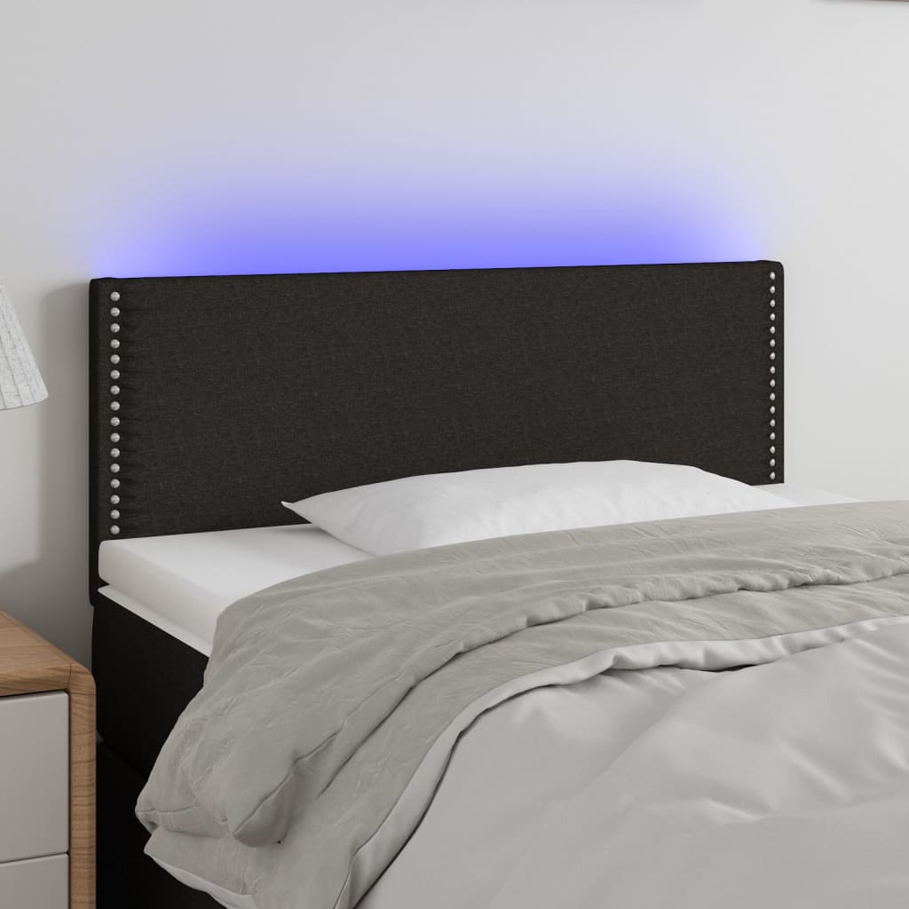 Hoofdbord LED 100x5x78/88 cm stof zwart is nu te koop bij PeponiXL, paradijselijk wonen!