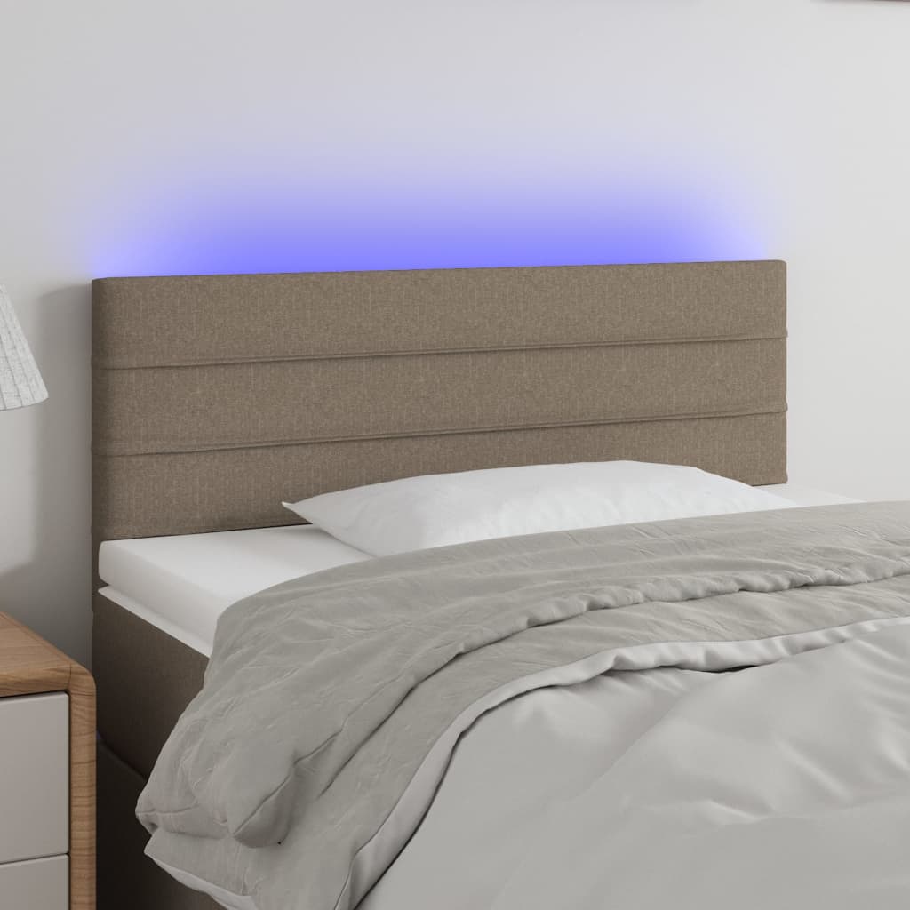 Hoofdbord LED 90x5x78/88 cm stof taupe is nu te koop bij PeponiXL, paradijselijk wonen!