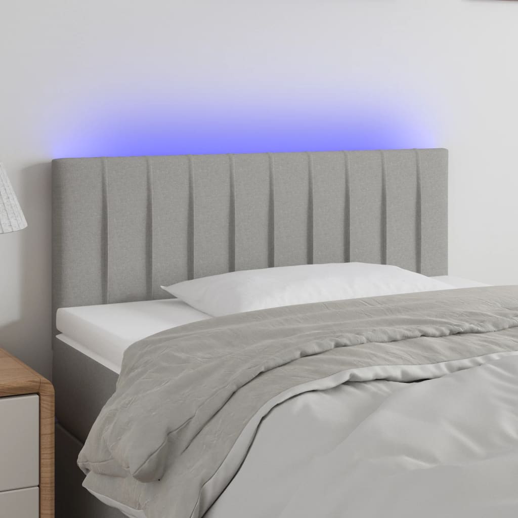 Hoofdbord LED 90x5x78/88 cm stof lichtgrijs is nu te koop bij PeponiXL, paradijselijk wonen!