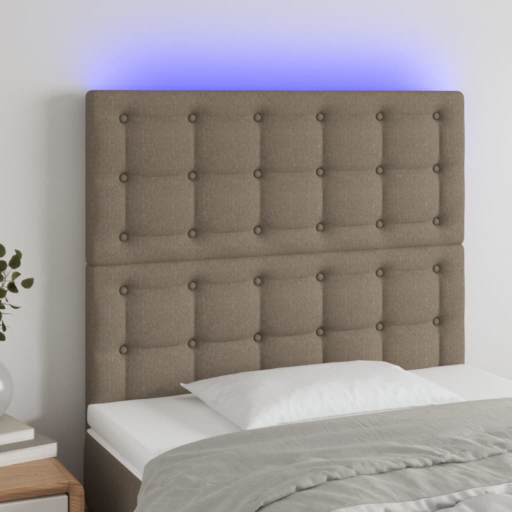 Hoofdbord LED 80x5x118/128 cm stof taupe is nu te koop bij PeponiXL, paradijselijk wonen!