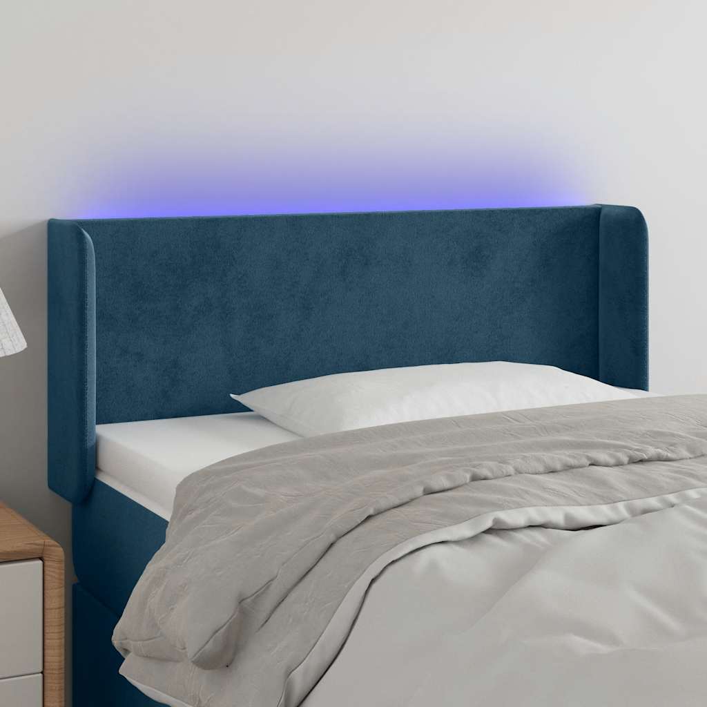 Hoofdbord LED 93x16x78/88 cm fluweel blauw is nu te koop bij PeponiXL, paradijselijk wonen!