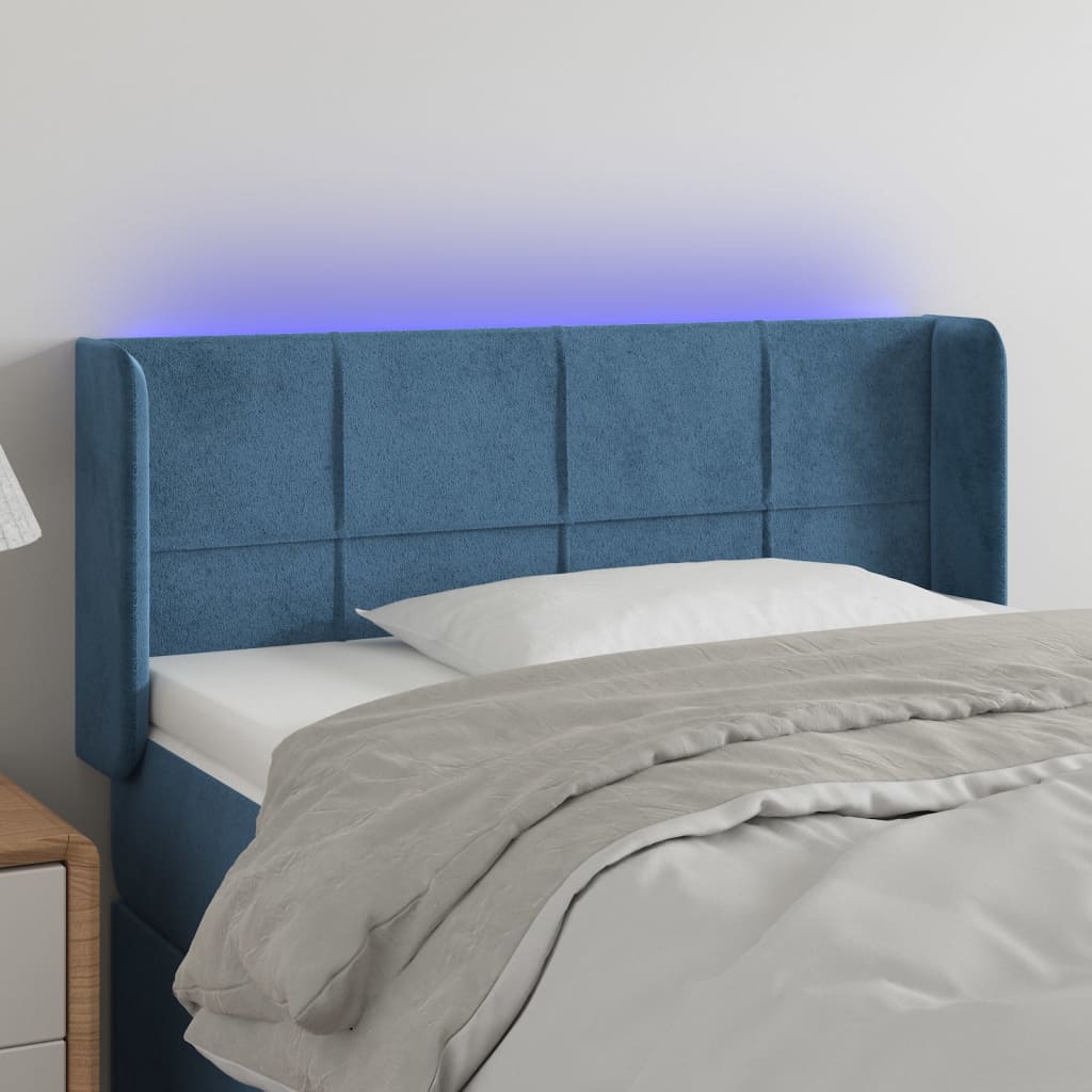 Hoofdbord LED 83x16x78/88 cm fluweel donkergroen is nu te koop bij PeponiXL, paradijselijk wonen!