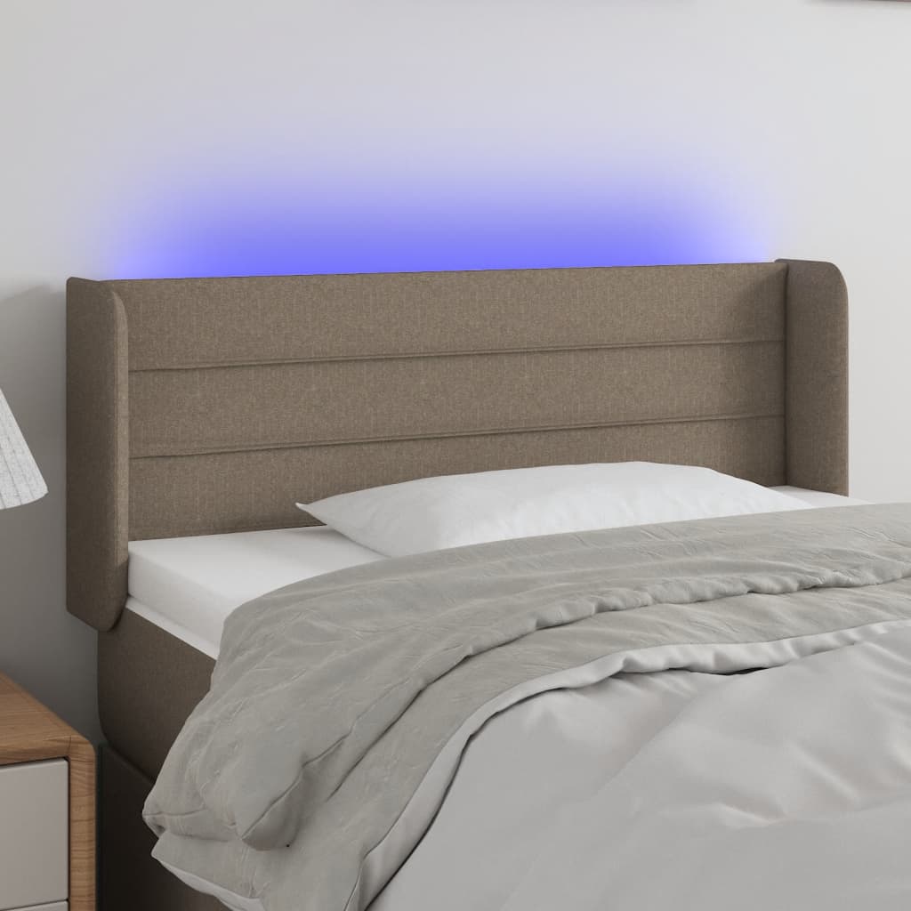 Hoofdbord LED 93x16x78/88 cm stof taupe is nu te koop bij PeponiXL, paradijselijk wonen!