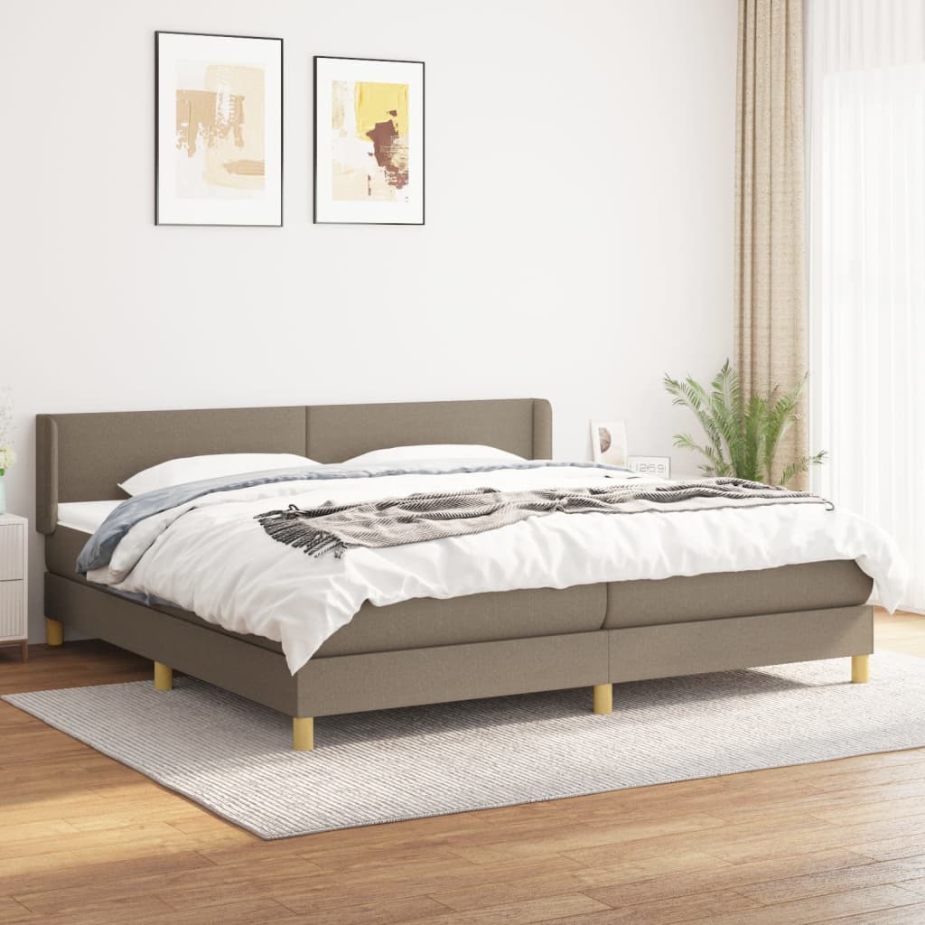 Boxspring met matras stof taupe 200x200 cm is nu te koop bij PeponiXL, paradijselijk wonen!