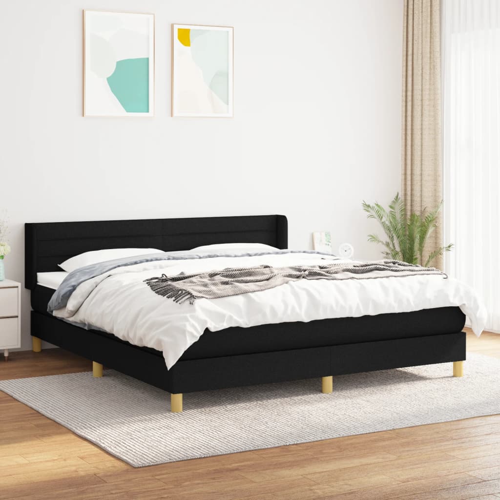 Boxspring met matras stof zwart 180x200 cm is nu te koop bij PeponiXL, paradijselijk wonen!