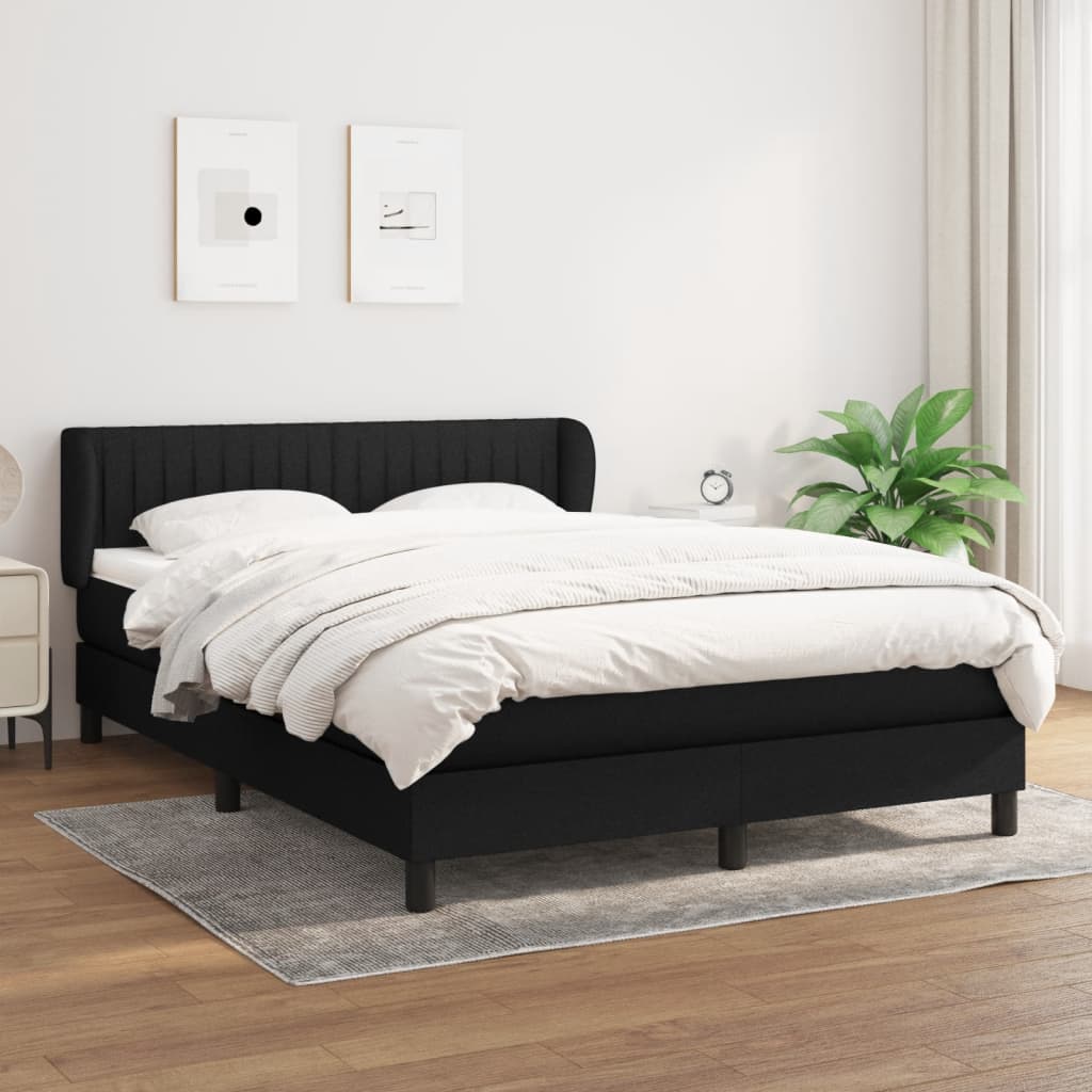 Boxspring met matras stof zwart 140x200 cm is nu te koop bij PeponiXL, paradijselijk wonen!