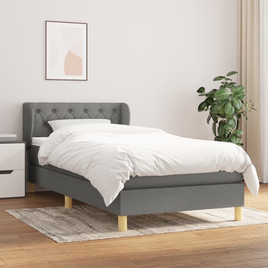 Boxspring met matras stof donkergrijs 80x200 cm is nu te koop bij PeponiXL, paradijselijk wonen!