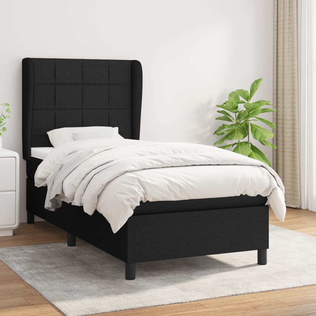 Boxspring met matras stof zwart 80x200 cm is nu te koop bij PeponiXL, paradijselijk wonen!