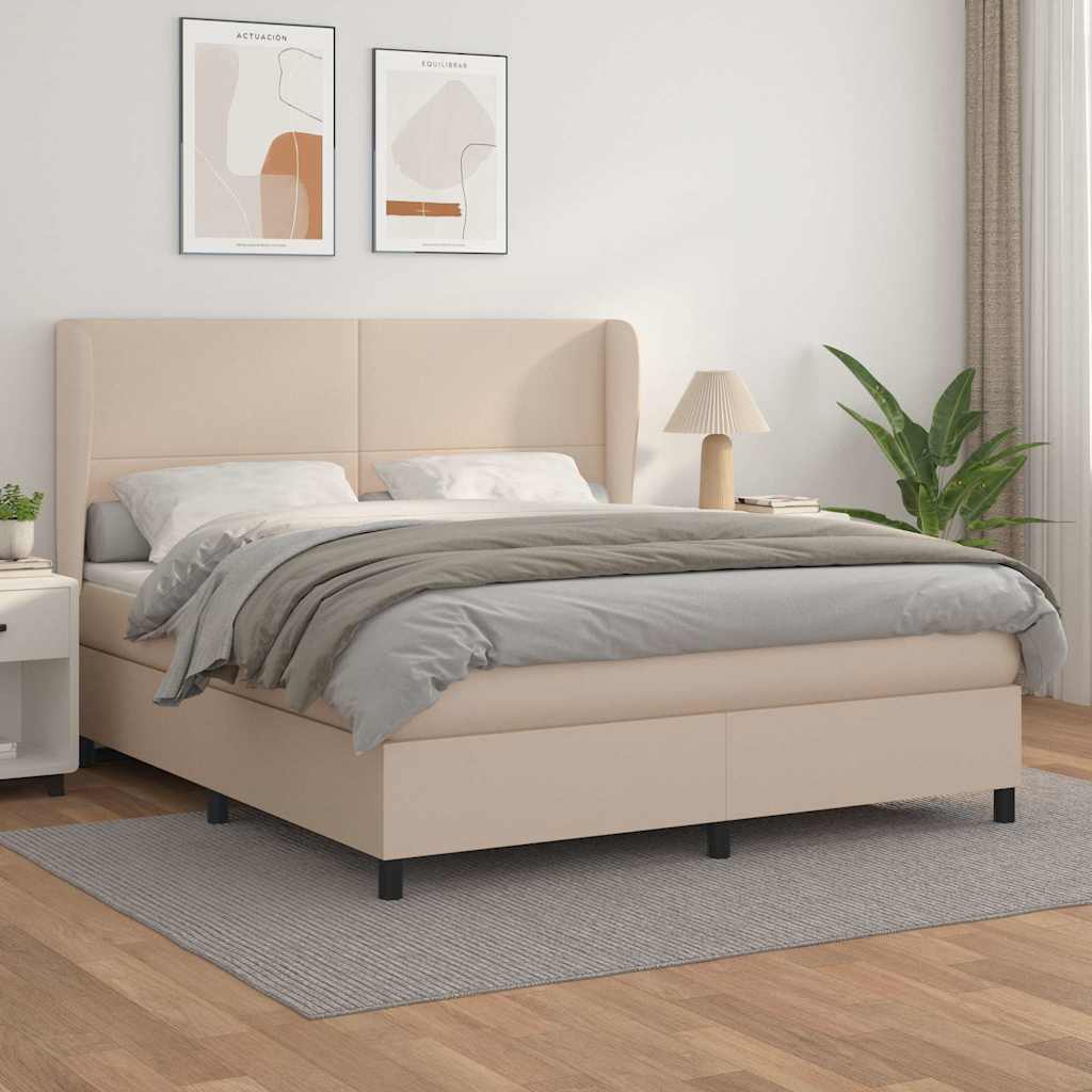 Boxspring met matras kunstleer cappuccinokleurig 180x200 cm is nu te koop bij PeponiXL, paradijselijk wonen!