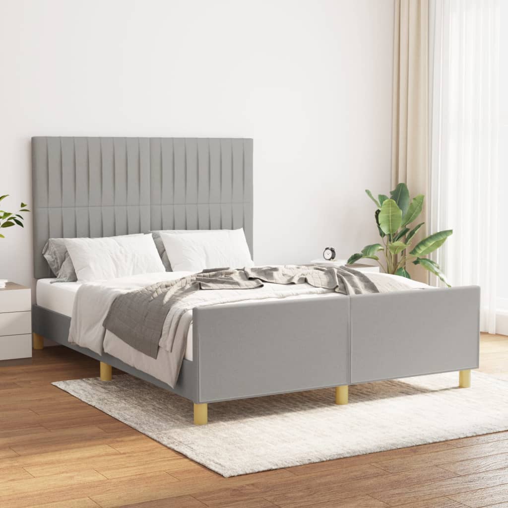 Bedframe zonder matras stof lichtgrijs 140x190 cm is nu te koop bij PeponiXL, paradijselijk wonen!
