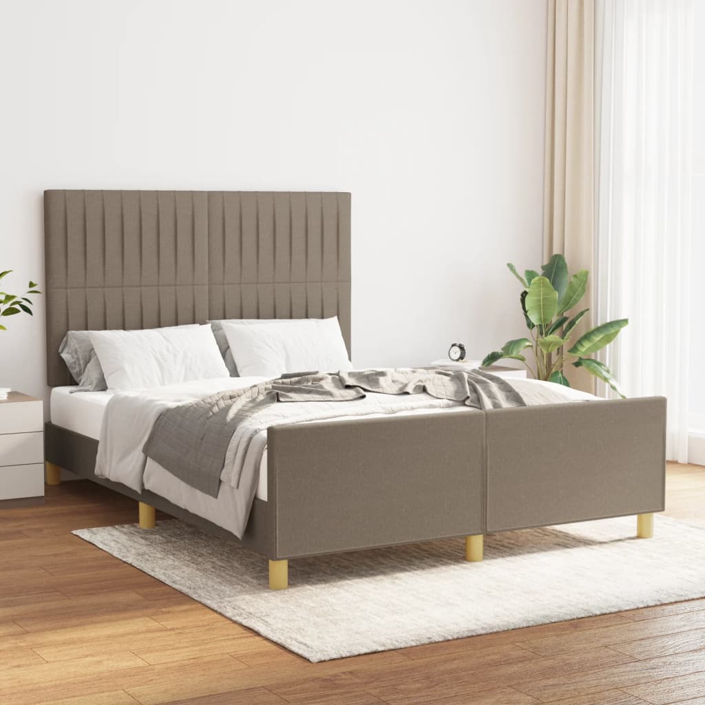 Bedframe zonder matras stof taupe 140x190 cm is nu te koop bij PeponiXL, paradijselijk wonen!