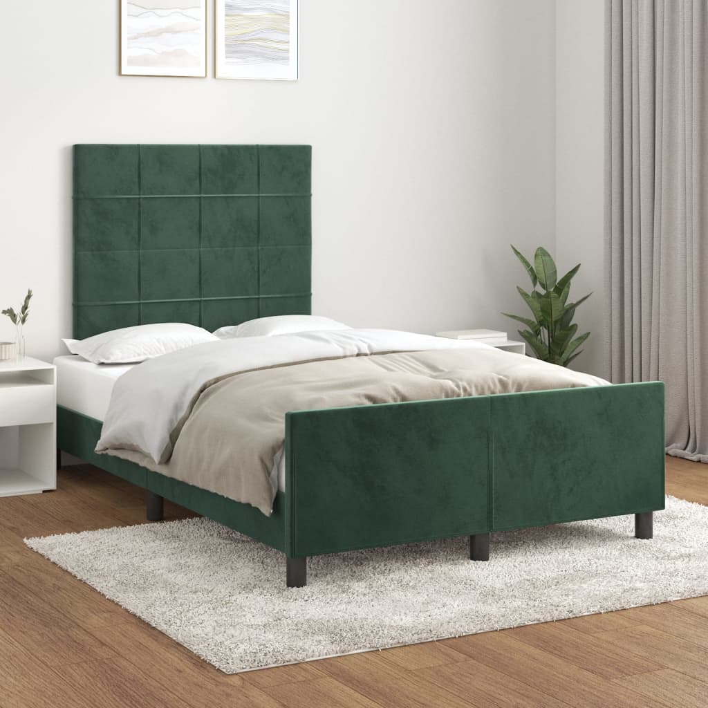 Bedframe zonder matras 120x200 cm fluweel donkergroen is nu te koop bij PeponiXL, paradijselijk wonen!