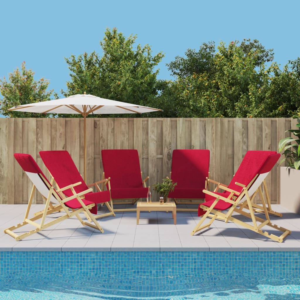 Strandhanddoeken 6 st 400 g/m² 60x135 cm stof bordeauxrood is nu te koop bij PeponiXL, paradijselijk wonen!