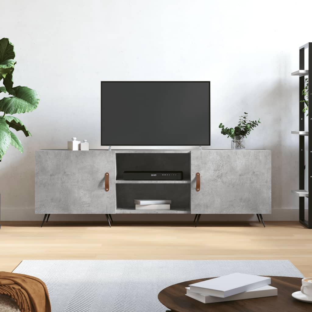 Tv-meubel 150x30x50 cm bewerkt hout betongrijs is nu te koop bij PeponiXL, paradijselijk wonen!