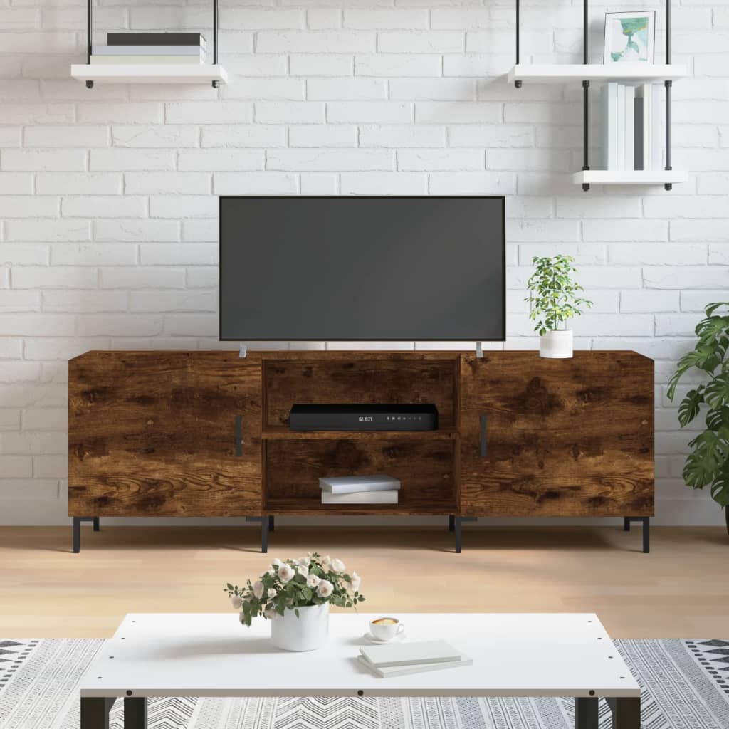 Tv-meubel 150x30x50 cm bewerkt hout gerookt eikenkleurig is nu te koop bij PeponiXL, paradijselijk wonen!