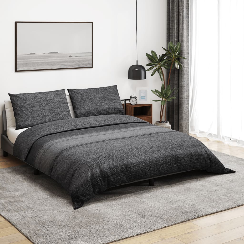 Dekbedovertrekset 140x200 cm katoen donkergrijs is nu te koop bij PeponiXL, paradijselijk wonen!