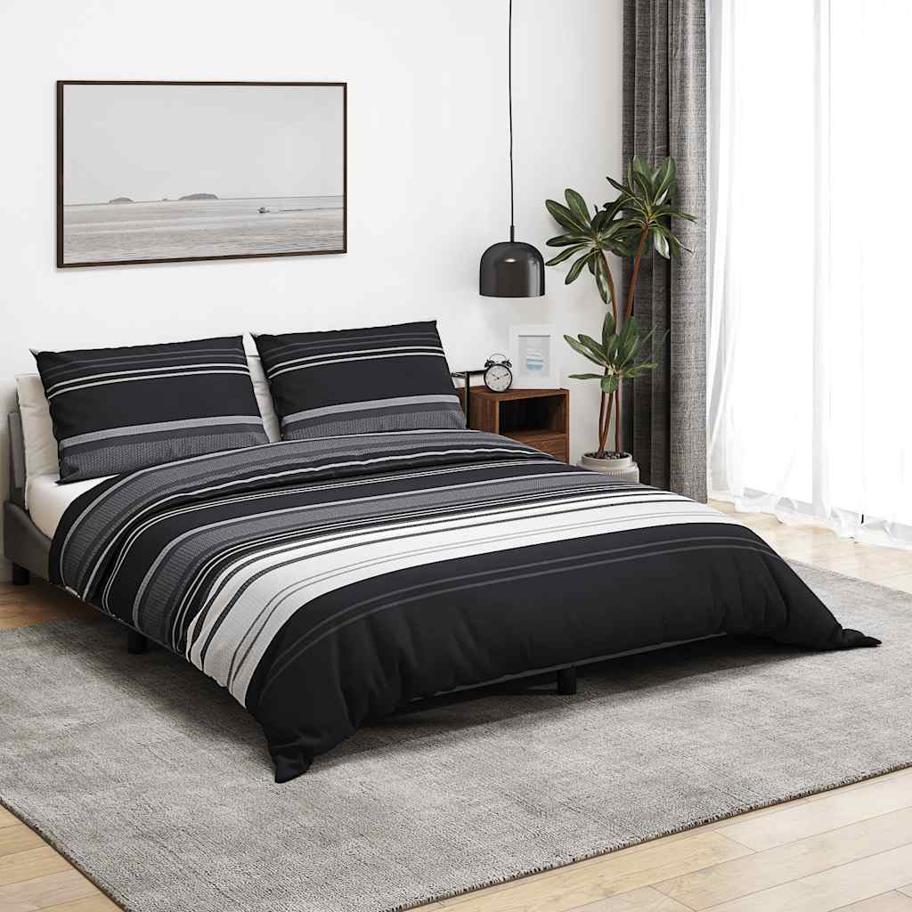 Dekbedovertrekset 200x200 cm katoen zwart en wit is nu te koop bij PeponiXL, paradijselijk wonen!