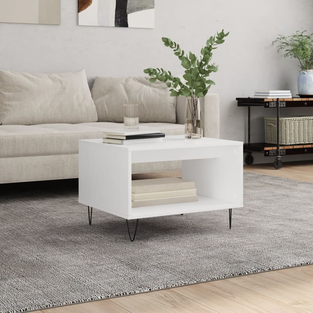 Salontafel 60x50x40 cm bewerkt hout wit is nu te koop bij PeponiXL, paradijselijk wonen!