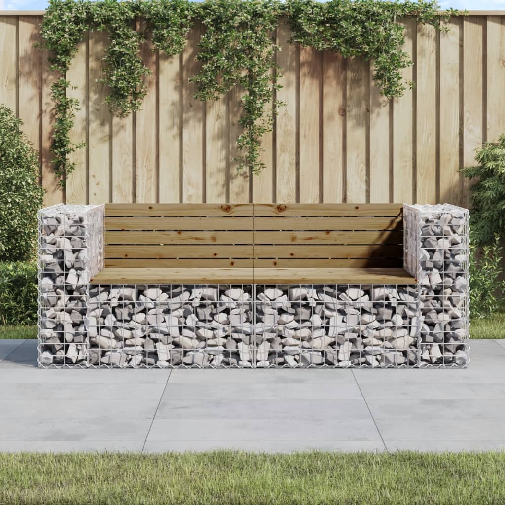 Tuinbank schanskorfontwerp 184x71x65,5 cm geïmpregneerd hout is nu te koop bij PeponiXL, paradijselijk wonen!