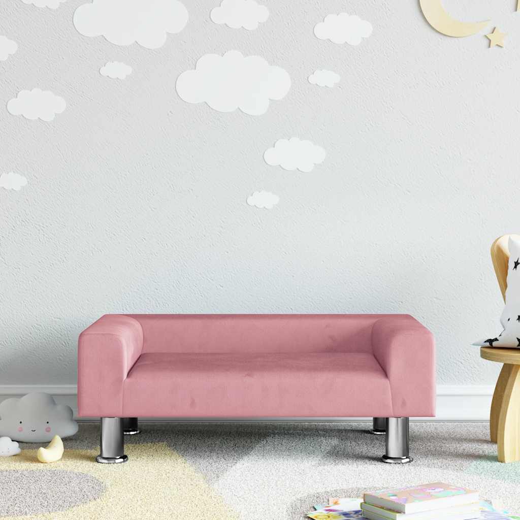 Kinderbank 70x45x26,5 cm fluweel roze is nu te koop bij PeponiXL, paradijselijk wonen!