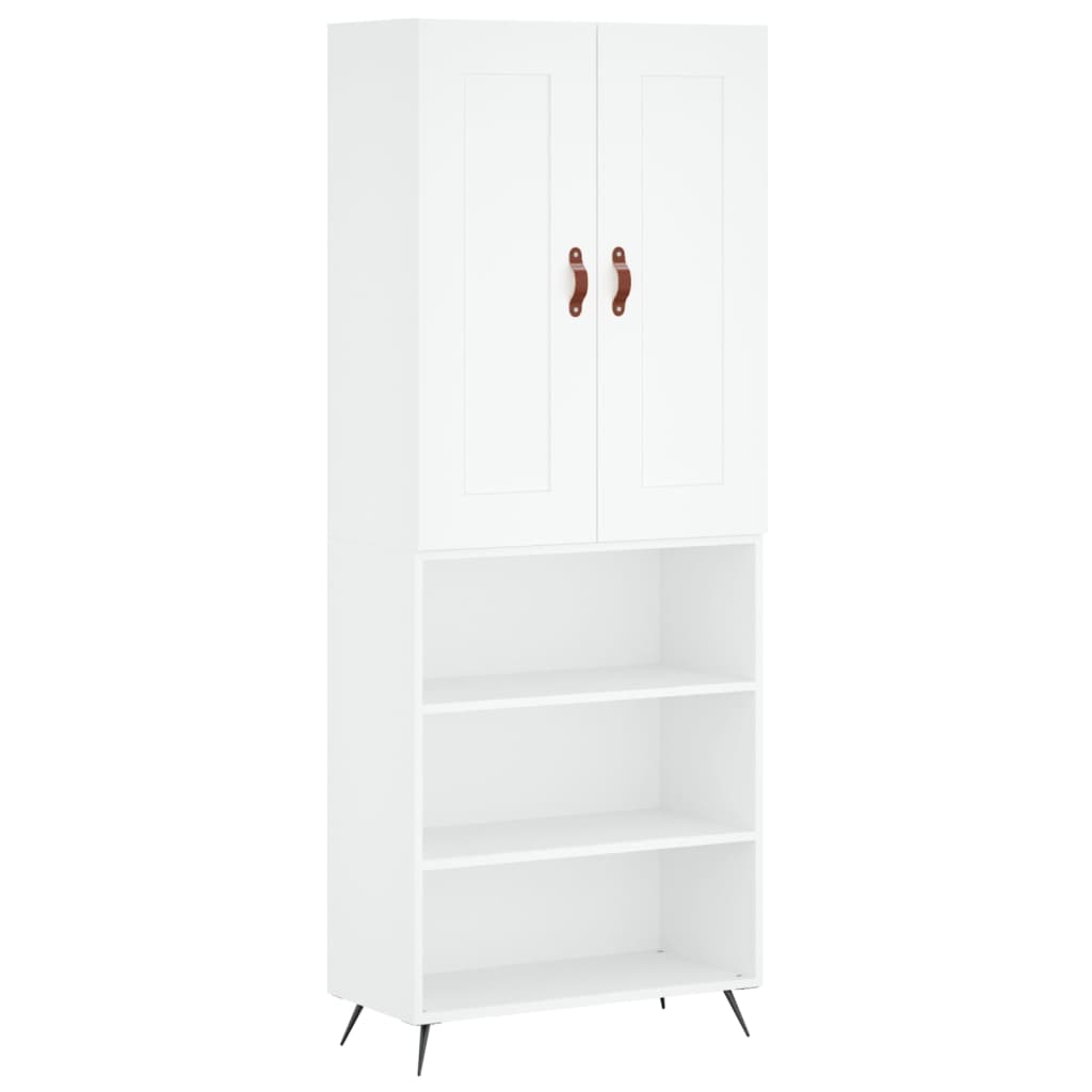 Hoge kast 69,5x34x180 cm bewerkt hout wit is nu te koop bij PeponiXL, paradijselijk wonen!