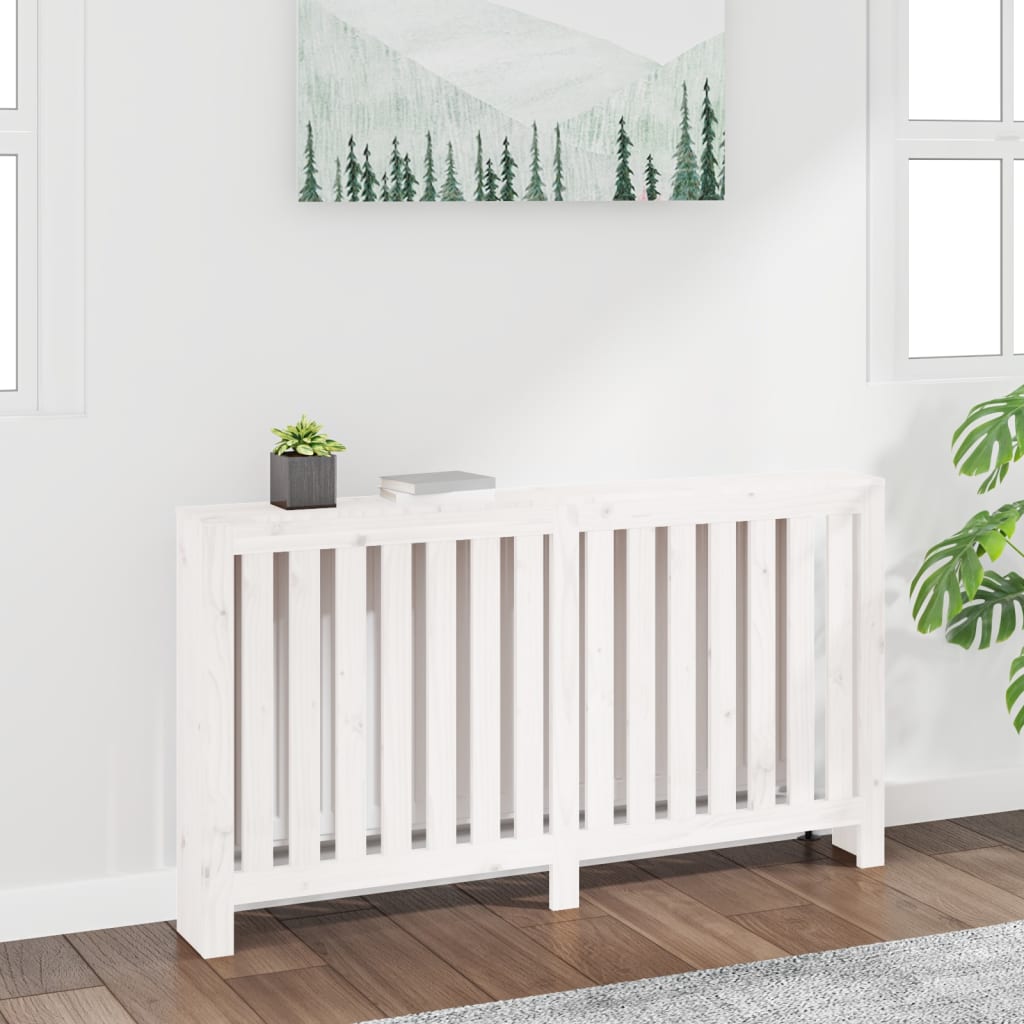 Radiatorombouw 153x19x84 cm massief grenenhout wit is nu te koop bij PeponiXL, paradijselijk wonen!