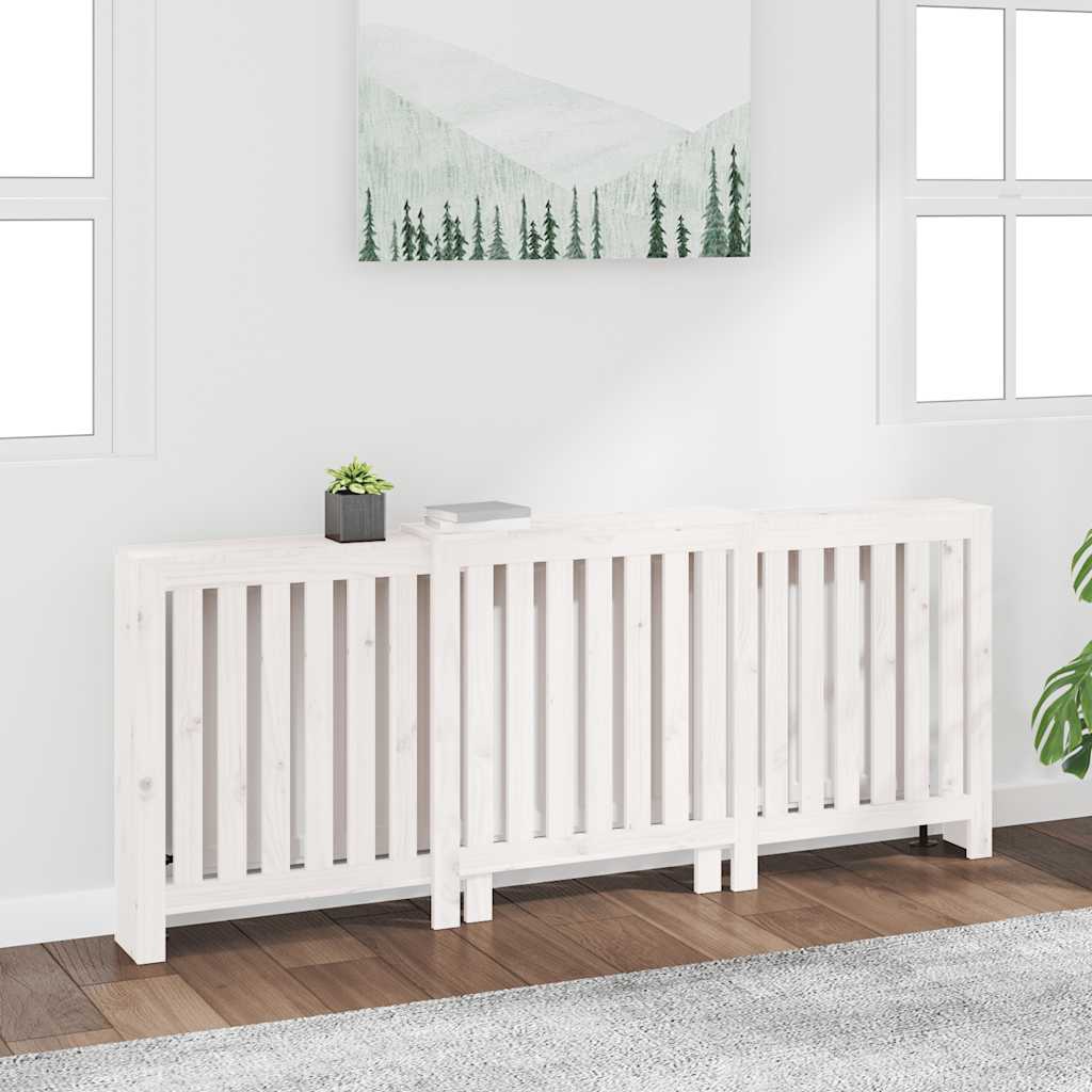 Radiatorombouw 210x21x85 cm massief grenenhout wit is nu te koop bij PeponiXL, paradijselijk wonen!