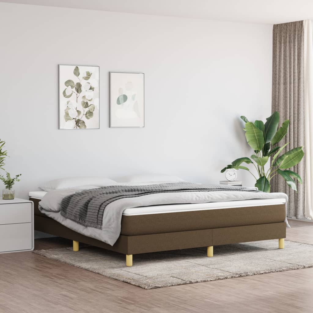 Boxspring met matras stof donkerbruin 160x200 cm is nu te koop bij PeponiXL, paradijselijk wonen!