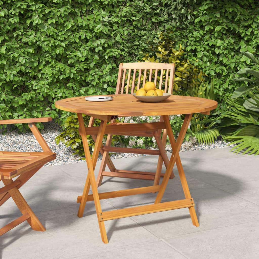 Tuintafel inklapbaar Ø 90x75 cm massief acaciahout is nu te koop bij PeponiXL, paradijselijk wonen!