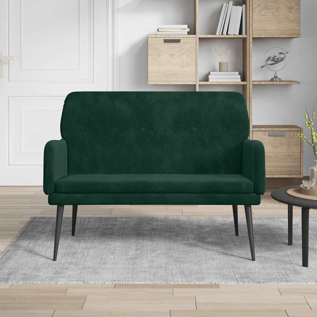 Bankje 108x79x79 cm fluweel donkergroen is nu te koop bij PeponiXL, paradijselijk wonen!