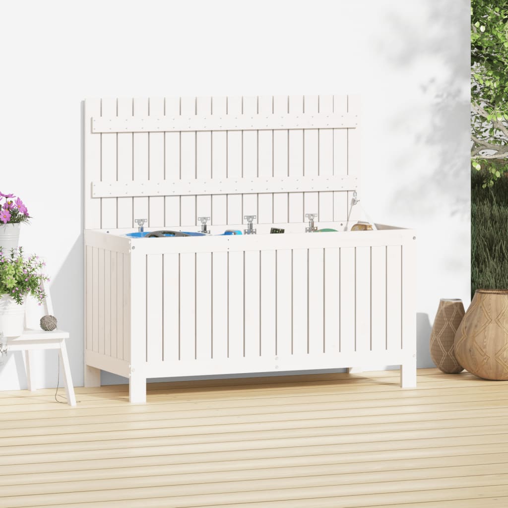 Tuinbox 115x49x60 cm massief grenenhout wit is nu te koop bij PeponiXL, paradijselijk wonen!