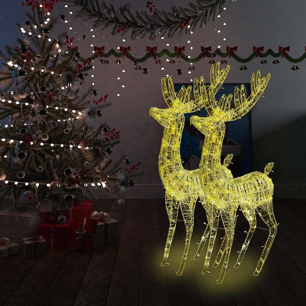 Kerstdecoratie rendier XXL 2 st 250 LED's warmwit 180 cm acryl is nu te koop bij PeponiXL, paradijselijk wonen!