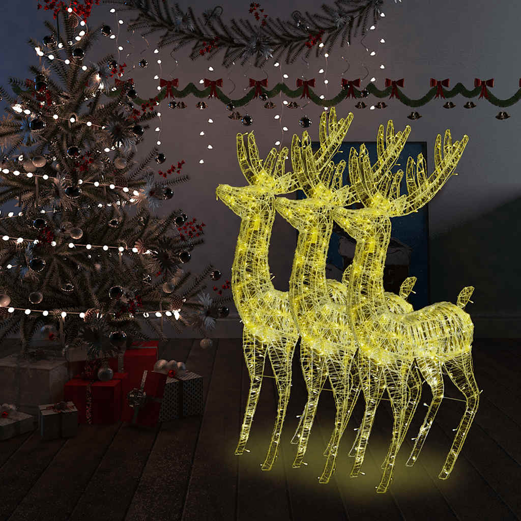 Kerstdecoratie rendier XXL 3 st 250 LED's warmwit 180 cm acryl is nu te koop bij PeponiXL, paradijselijk wonen!