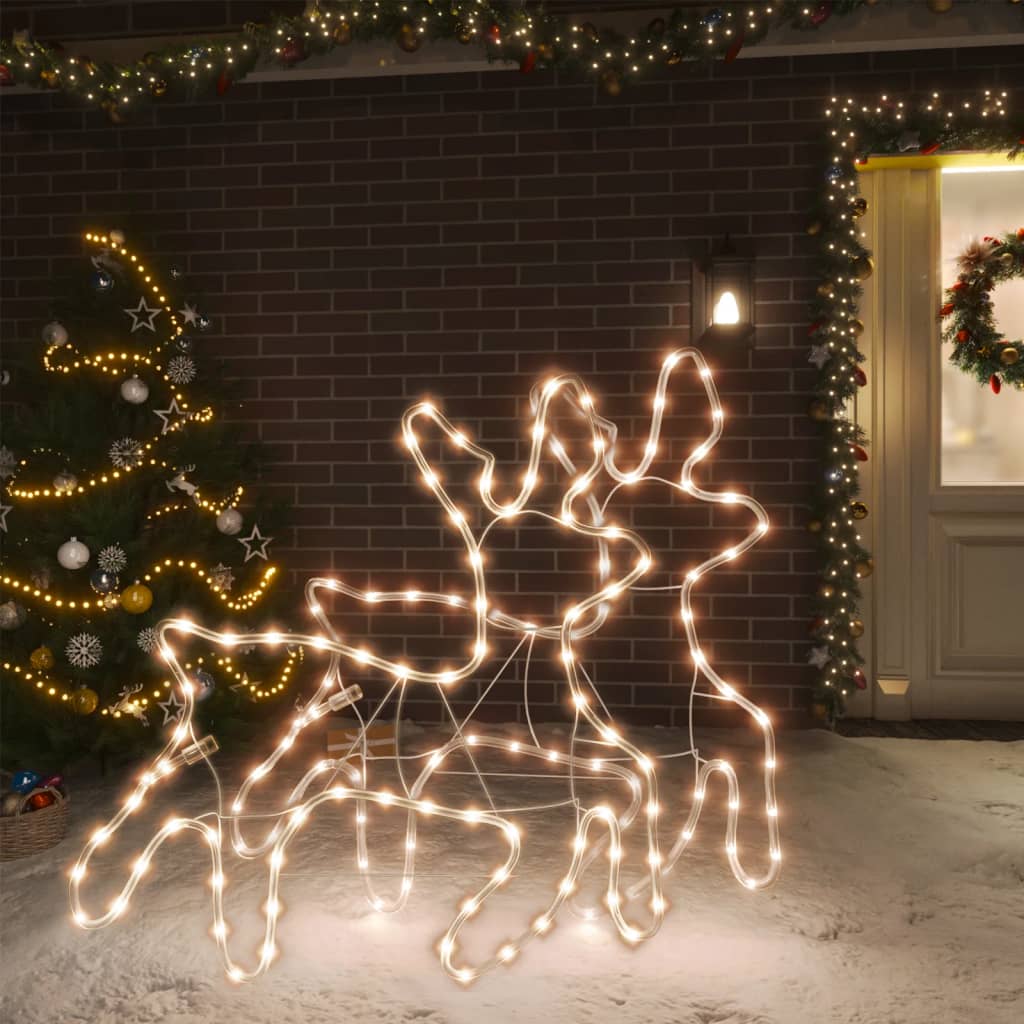 Kerstfiguur rendier met LED's 2 st 57x55x4,5 cm warmwit is nu te koop bij PeponiXL, paradijselijk wonen!