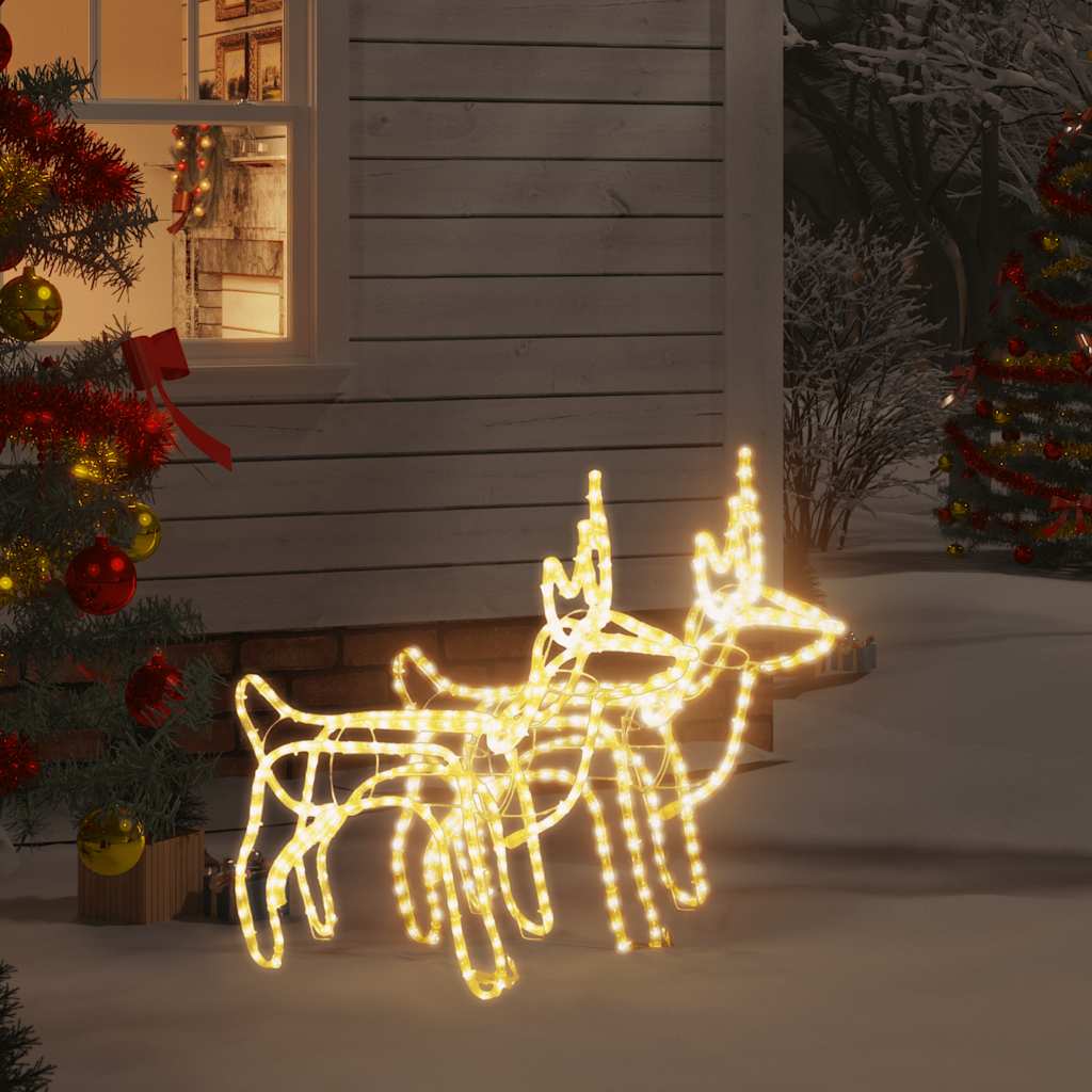 vidaXL Kerstfiguur rendier 2 st 60x30x60 cm warmwit