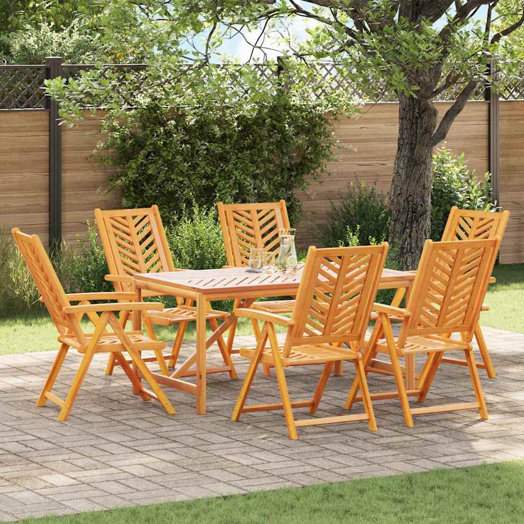 Tuin eettafelset 7 pcs Bruin Massief Acaciahout is nu te koop bij PeponiXL, paradijselijk wonen!