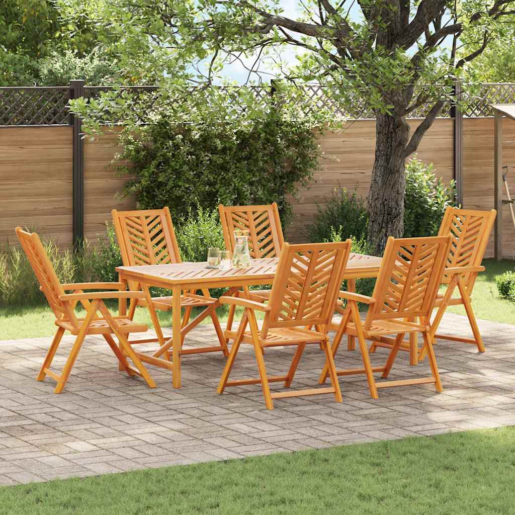 Tuin eettafelset 7 pcs Bruin Massief Acaciahout is nu te koop bij PeponiXL, paradijselijk wonen!