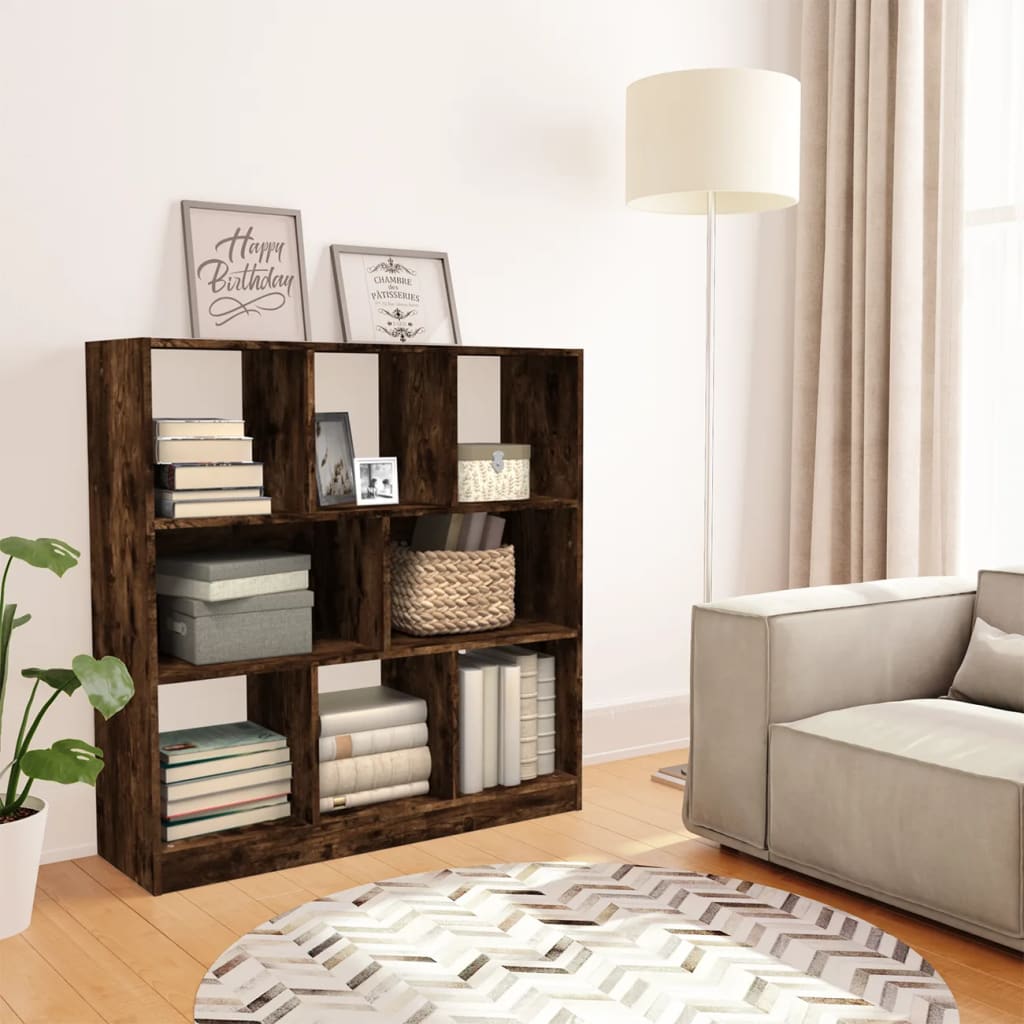 Boekenkast 97,5x29,5x100 cm bewerkt hout gerookt eikenkleurig is nu te koop bij PeponiXL, paradijselijk wonen!
