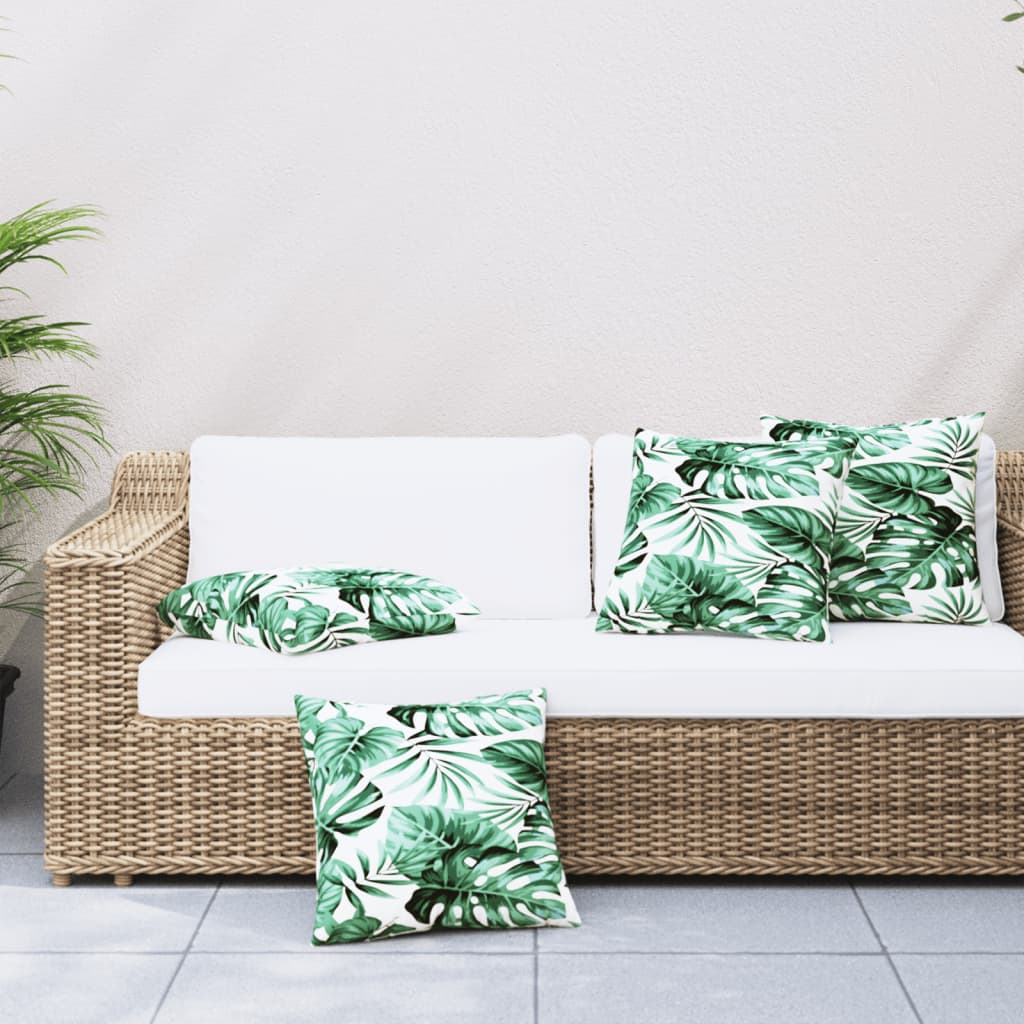 Bankkussens 4 st bladpatroon 60x60 cm stof is nu te koop bij PeponiXL, paradijselijk wonen!