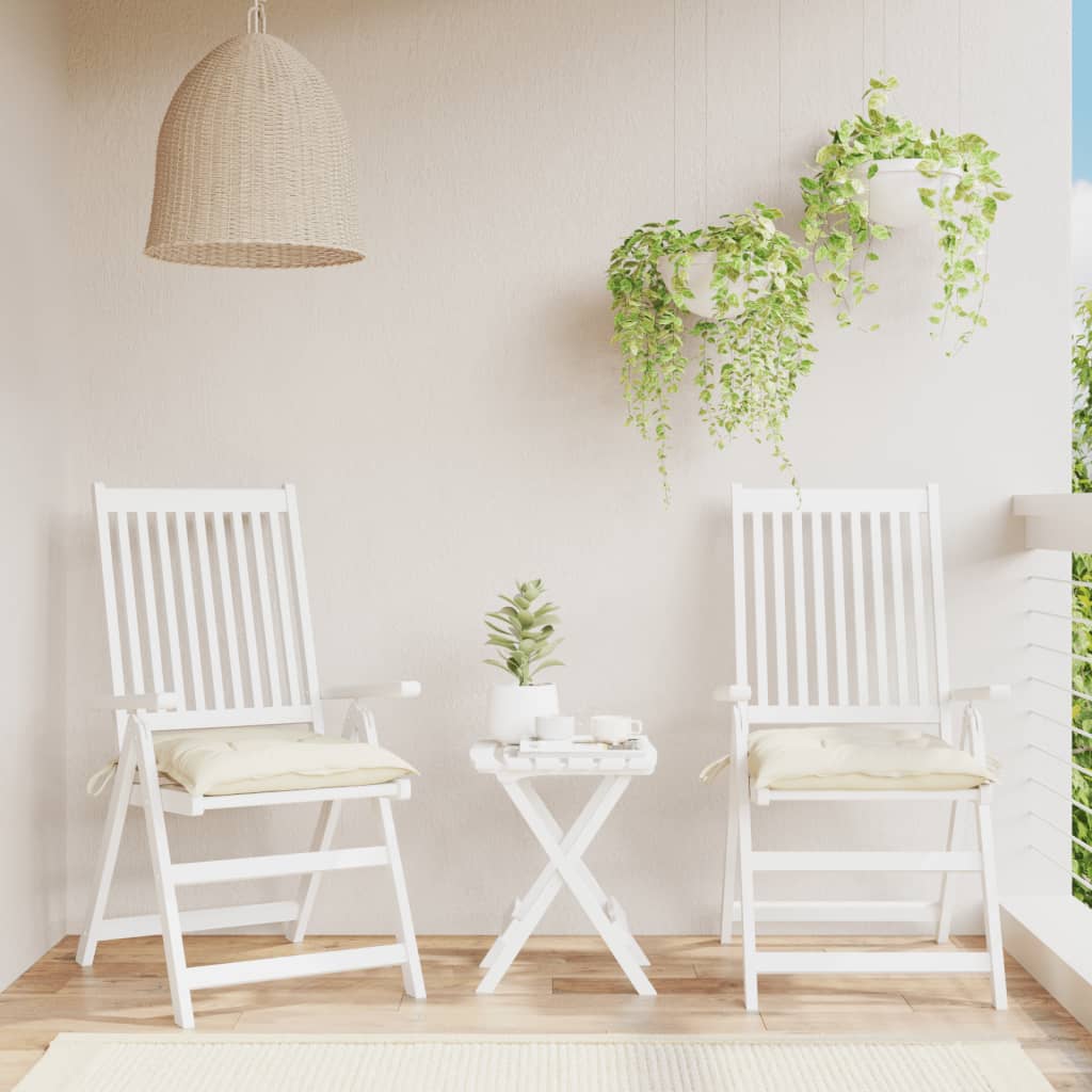 Stoelkussens 2 st 40x40x7 cm stof crèmewit is nu te koop bij PeponiXL, paradijselijk wonen!