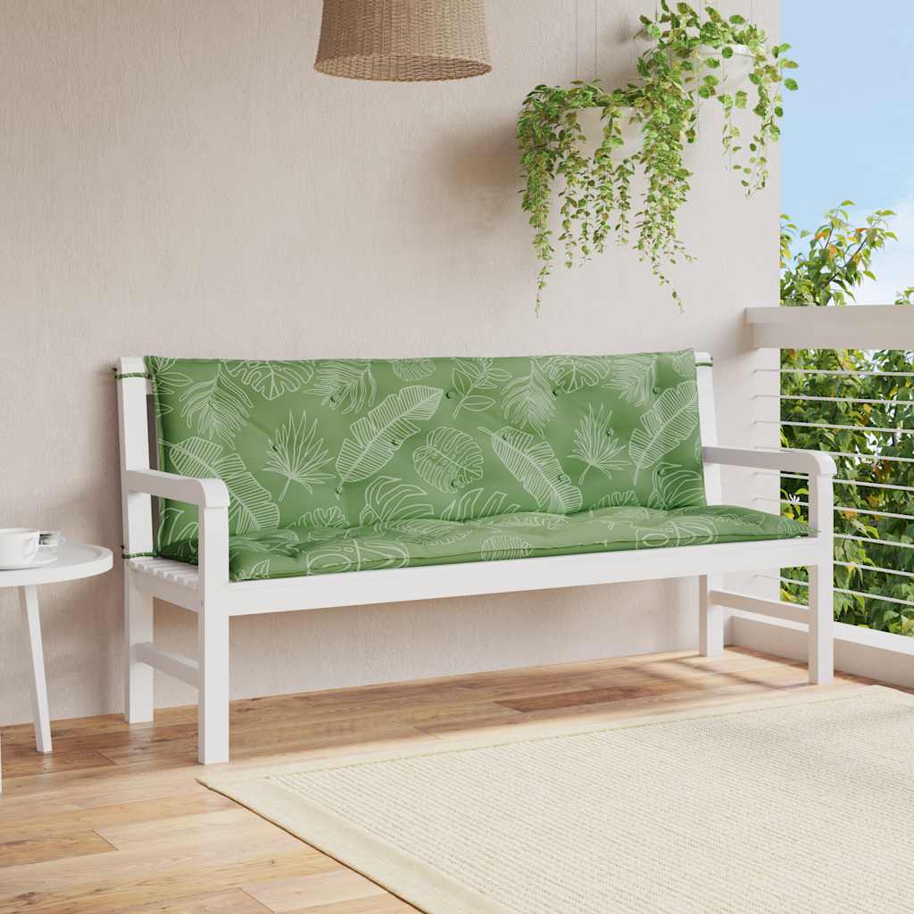 Tuinbankkussens 2 st bladpatroon 150x50x7 cm stof is nu te koop bij PeponiXL, paradijselijk wonen!