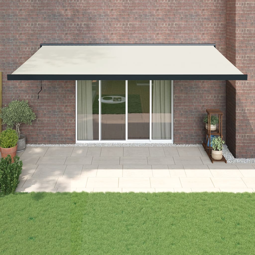Luifel uittrekbaar 5x3 m stof en aluminium crèmekleurig is nu te koop bij PeponiXL, paradijselijk wonen!