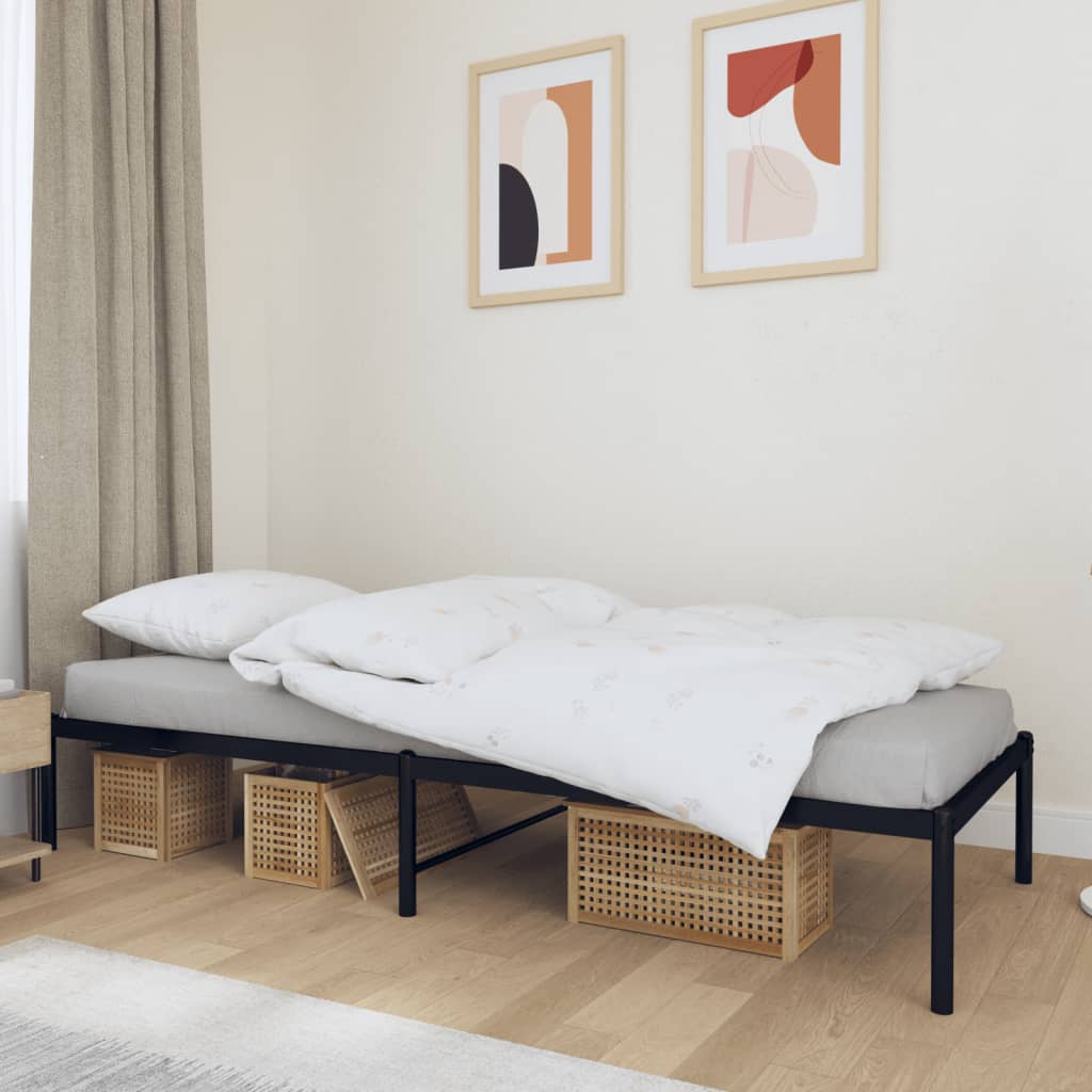 Bedframe metaal zwart 90x190 cm is nu te koop bij PeponiXL, paradijselijk wonen!