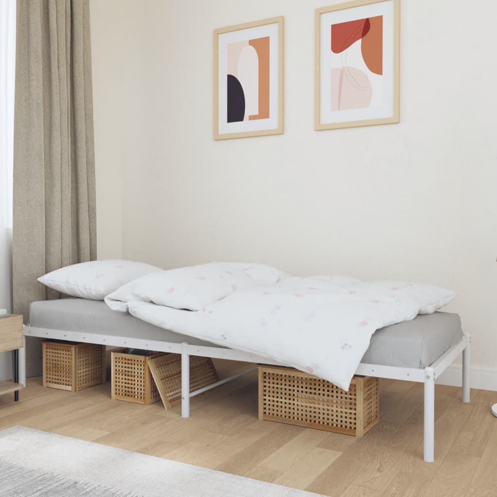 Bedframe metaal wit 75 x 190 cm is nu te koop bij PeponiXL, paradijselijk wonen!