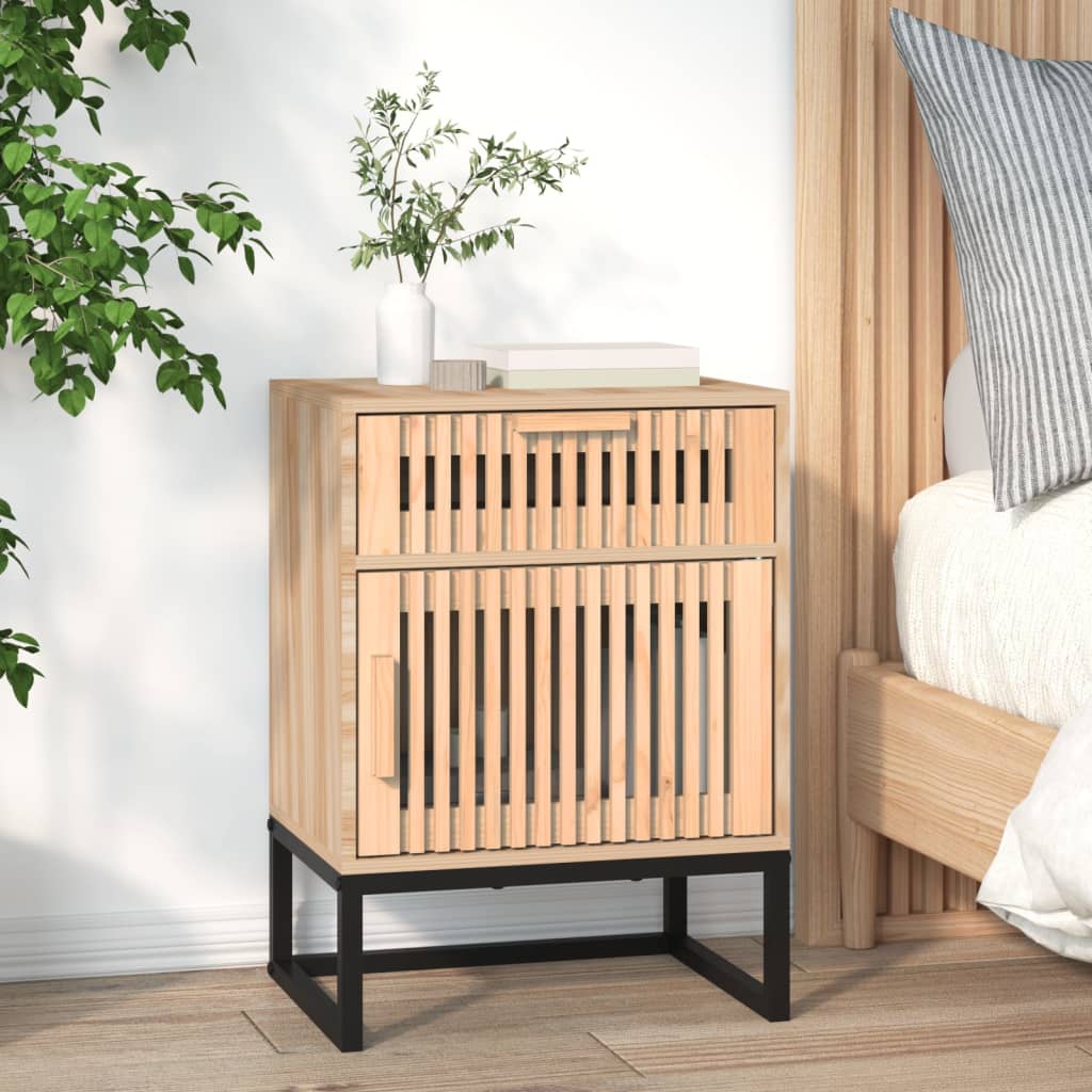 Nachtkastje 40x30x55,5 cm bewerkt hout en ijzer is nu te koop bij PeponiXL, paradijselijk wonen!