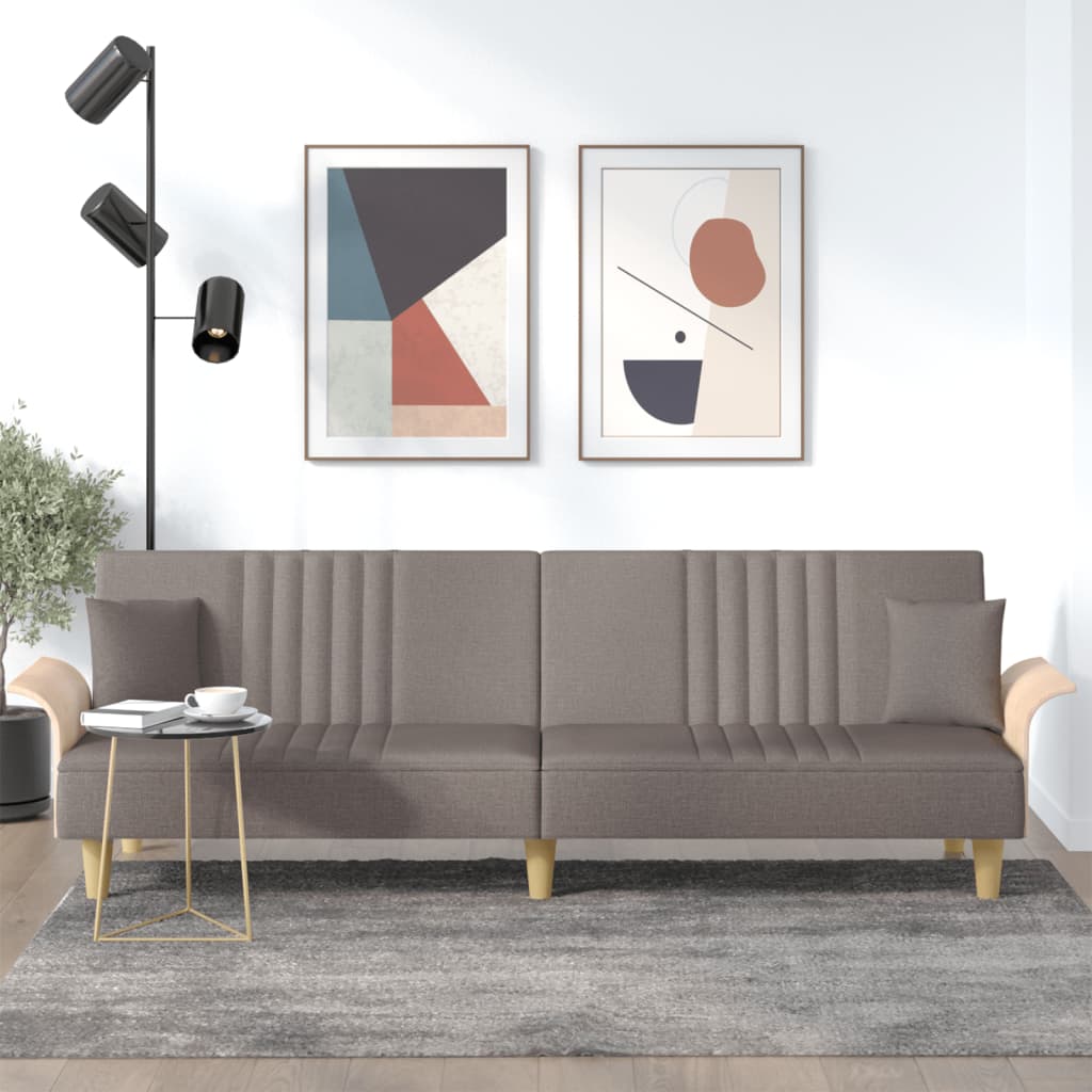 Slaapbank met armleuningen stof taupe is nu te koop bij PeponiXL, paradijselijk wonen!